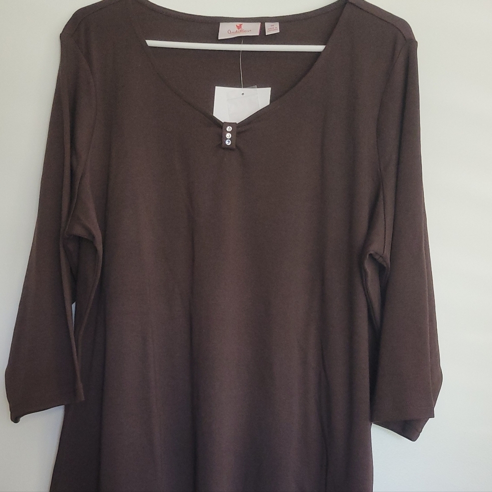 Quacker Factory 3/4 Sleeve Top XL